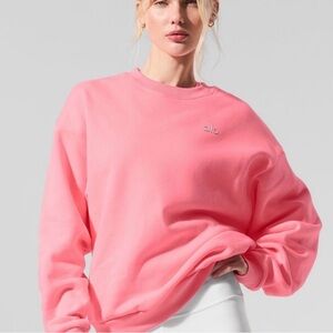 NWT ALO Yoga Neon Bubblegum Crewneck